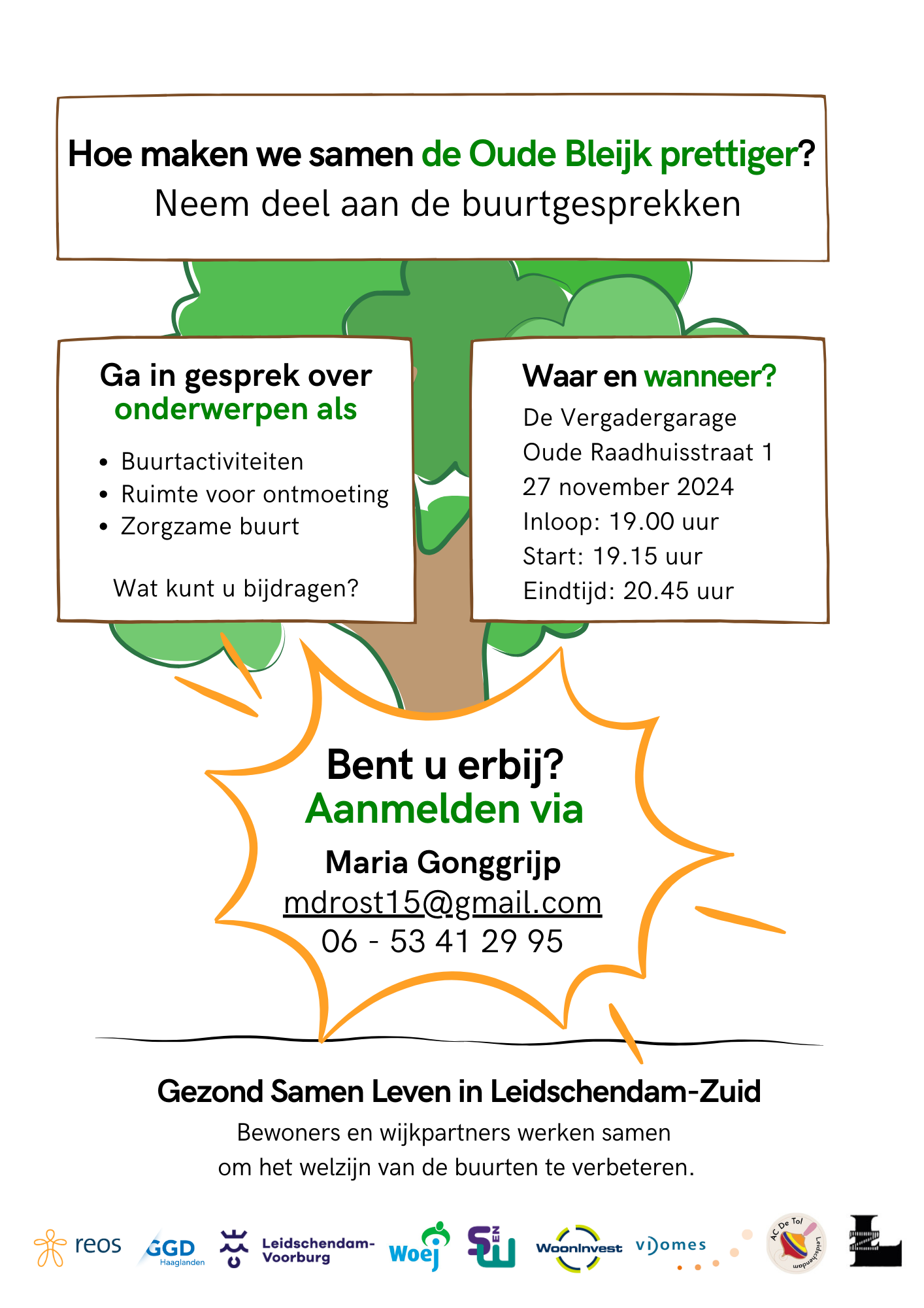 Uitnodiging Buurtgesprek   de Oude Bleijk