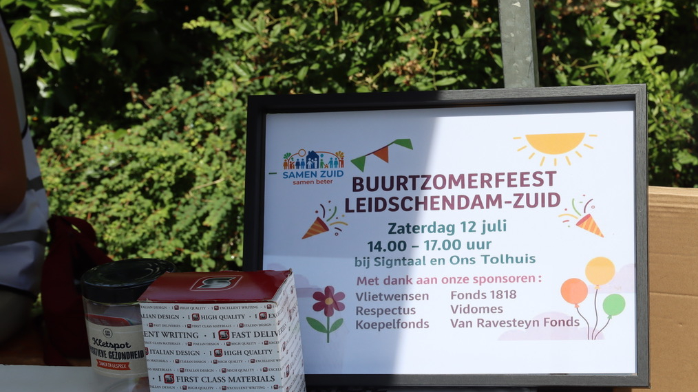 IBCE Buurtfeest bord