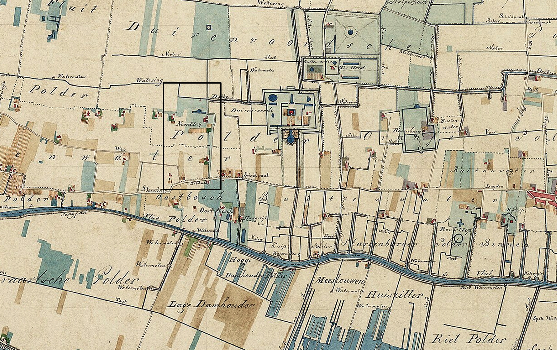 03 11 2018 foto 2 Noordaa Nieuwe kaart van s Gravenhage jaar 1839 detail kaart Noorthey met tolhuis
